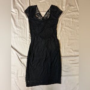 Brat Star black lace bodycon mini dress Size Small